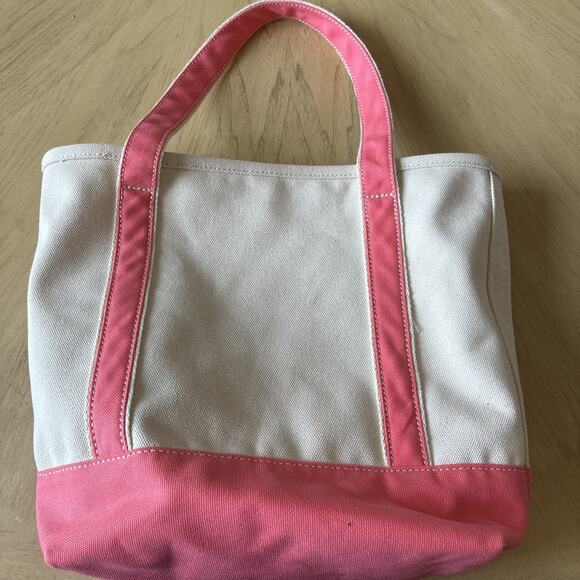 Lands End Boat Tote Large Canvas Bag 6 Pocket Pink Flamingo Embroidered Beach - Picture 11 of 11